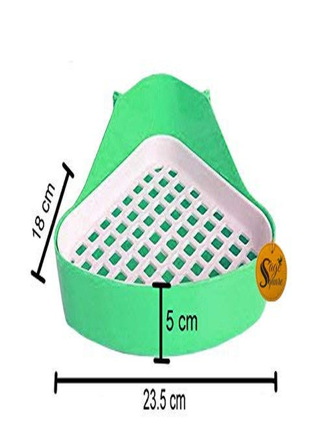 Sage Square Jumbo Size Litter Tray Cum Potty Training for Rabbit/Guinea Pig/Ferret (Green) - Image 5